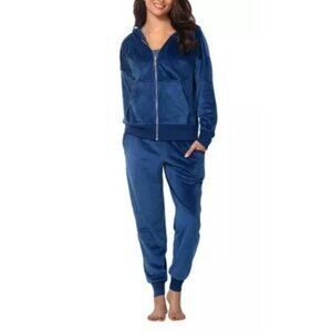 Felina XS 2 Piece Matching Velour Zip Hoodie Jacket Jogger Pants Set Tracksuit